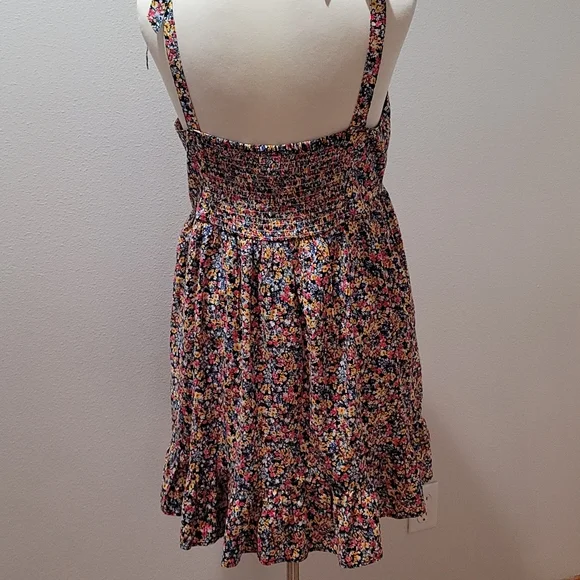 OLD NAVY DITSY FLORAL MINI DRESS   CAMI TANK TOP BOHEMIAN RUFFLE HEM XL PETITE - Picture 11 of 12